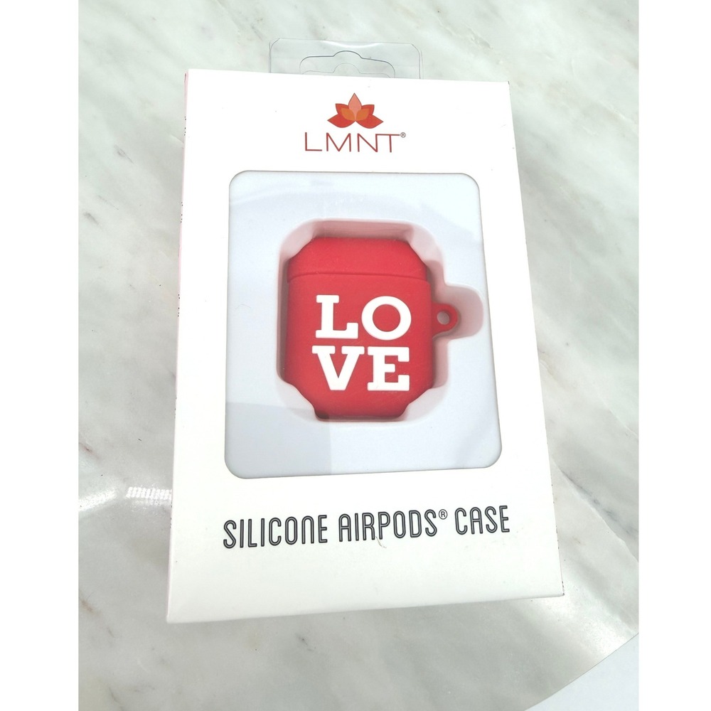 LMNT‎ Red Silicone AirPods Case LOVE Graphic Protective Cover